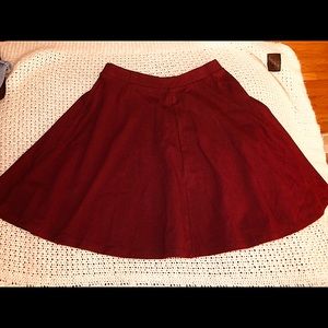 F21 Burgundy Skirt